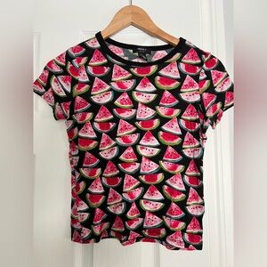 Forever 21 Watermelon Graphic Tee - Black and Pink
